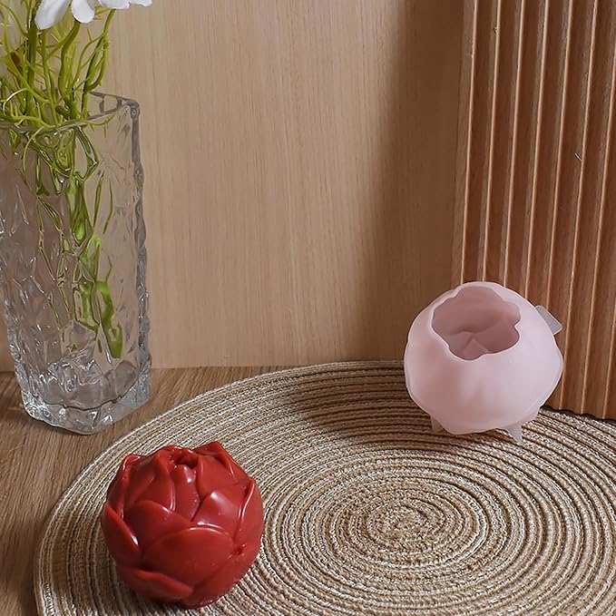 Silicone 3D Flower Bud Mold - Wave Candle Silicone Resin Casting Molds for Candle & Resin & Soap Craft Supplies