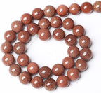 46pcs 8mm Natural Gold Sandstone Beads Gemstone Round Loose Beads for Jewelry Making DIY Bracelet Necklace 15“
