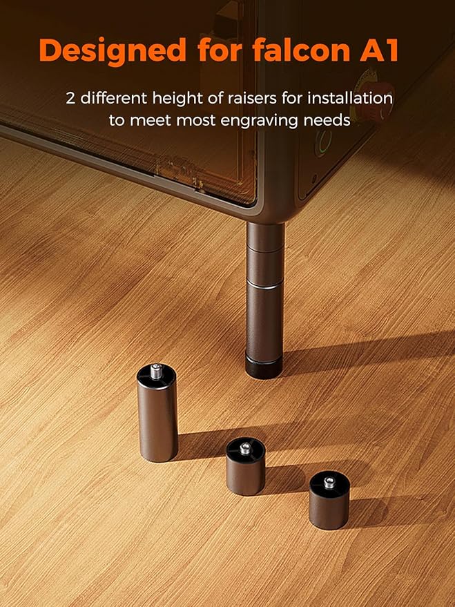 Creality Rotary Roller Kit with Risers for Falcon A1 Laser Engraver, Engraving Accessories for Engraving Cylindrical Objects, Wine Glass, Baseball Bat, Ring