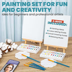 CraftyCrocodile Set of 2 Painting Kits for Adults and Couples - Sip and Paint Kit for Date Night and Crafts - Acrylic Painting Kit with Canvas Boards and Easels - Couple Art Set for Starters