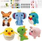 Mobelixy 6PCS Crochet Kit for Beginners, 2026 Christmas Knitting Kit with Step-by-Step Video Tutorials, Beginner Crochet Kit for Adults