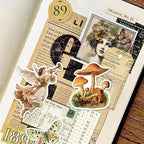 32 Sheets Pre-Cut Vintage Washi Stickers & 20 Scrapbook Papers Ephemera - Retro Angel Sunflower Designs for Junk Journals Scrapbooking