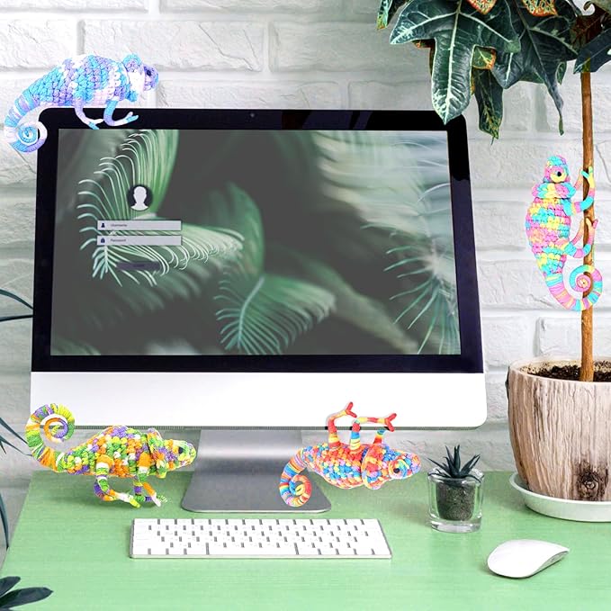 Crochetta Crochet Kit for Beginners, Crochet Starter Kit w Step-by-Step Video Tutorials, Beginner Crochet Kit for Adults Kids Women Men Complete Kit Included (4 Chameleons Family)