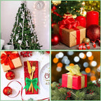 DECYOOL 4 Rolls 100 Yards Christmas Ribbons Metallic Glitter Fabric Holiday Festival Satin Ribbons 1Inch Wide for Gift Wrapping Decoration