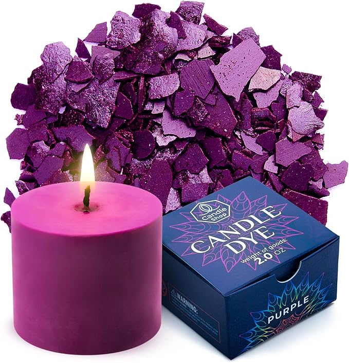 Purple Candle Dye 2oz for Soy Candle Making – Highly Concentrated Candle Wax Dyes – Candle Shop Premium Color Dye Chips for Soy Wax, Beeswax, Paraffin