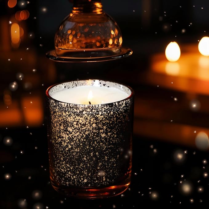 Thick Candle Jars for Making Candles 16 Pcs, 7 OZ Empty Jars with Wood Lids for Candle Making, Sample Container, Silver