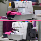 Bernette B68 Airlock Serger Sewing Machine | Adjustable Stitch Length, 1300SPM, LED Light, 5 Thread Options, Presser Foot Adjustment | Scissors, Rotary Cutter, Threads Bundle, Cutting Mat