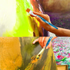 1 inch Flat Paint Brushes for Acrylic, Watercolor, Oil & Face Body Rock Canvas Art - 12 PCS Acrylic Paint Brush Bulk Large Craft Brushes (12)