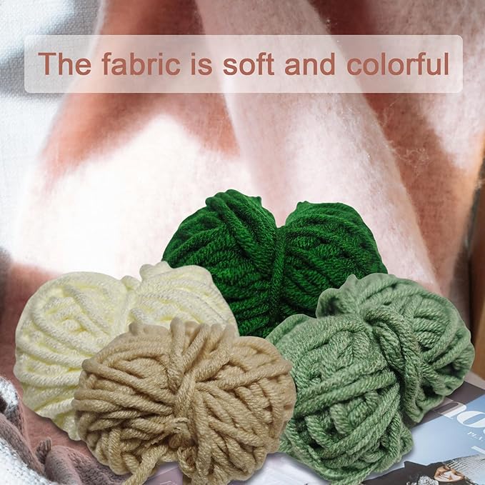 PYHIRRY Punch Needle Kits Adults Beginner Grass，with Tool, Hoop, Yarn, Fabric & Video Tutorials -Complete Punch Needle kit for Home Decor Craft for Wall Art & Gifts