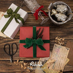 Ribbli Polyester Moss Green Velvet Ribbon,5/8 Inches Continuous10-Yard Spool,Christmas Ribbon for Gift Wrapping,Floral Bouquets, Home Decor