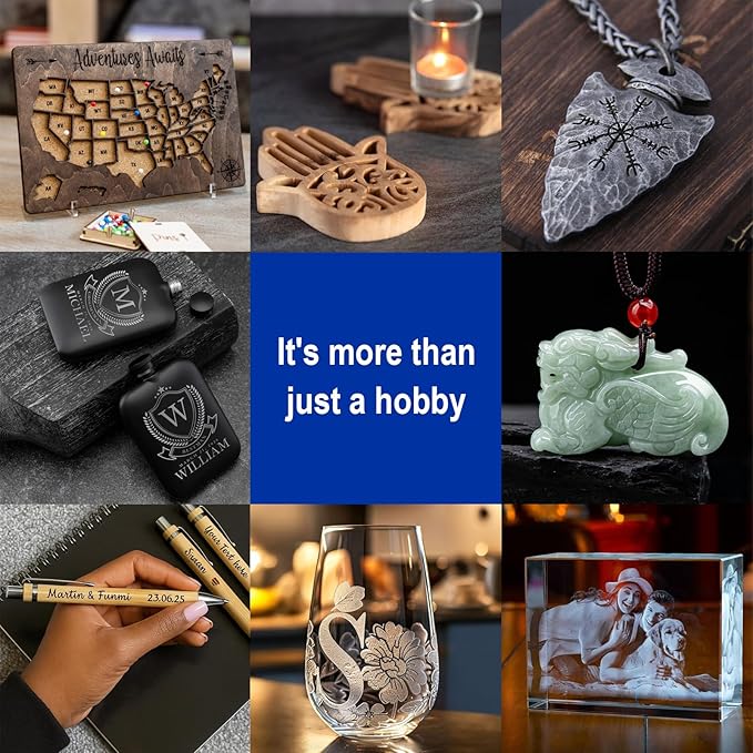 Customizer Engraving Pen for All Materials - Cordless Engraving Pen for Metal, Wood, Glass & Plastic(with Box), Electric Engraver Tool with 45 Bits - USB Rechargeable & Max 28000RPM Adjustable 5 Speed