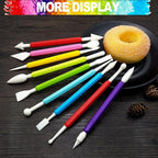 LINPHCEY 9PCS Clay Tools for Kids Air Dry Clay Tool Kit Plastic Clay Sculpting Tools Set for DIY Pottery, Modeling Molding Polymer Clay – Safe & Easy Grip for Beginners & Craft Lovers