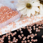 1100PCS 4mm Bicone Crystal Glass Beads for Jewelry Making, Sparkling Mini Beads for Suncatchers, DIY Bracelets & Craft Projects (Pink)