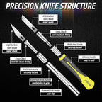 DIYSELF 16-Piece Craft Knife Set, Exacto Knife Set for Christmas Crafts, Wood Carving Tools, Stocking Stuffers Gift for Women Men, 3 Hobby Precision Exactly Art Knife with 10 Exacto Knife Blades