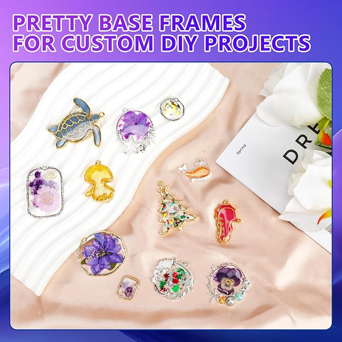 KISREL UV Resin Jewelry Making Kit - 500g Crystal Clear UV Resin and Jewelry Molds, Large UV Light with 22 Beads, Fast Curing for Keychains, Earring Making, DIY Craft Decorations