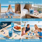 Sukh Blue Candle Sand with Wick - 430G(0.94lb) Sand Candle with Wicks Refillable Candles for Weddings, Parties, Halloween, Christmas