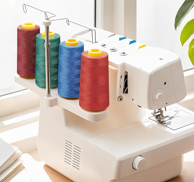 1800 Yards Serger Thread-Light Gray, All Purpose Thread for Sewing, Serger Thread Cones，Polyester Thread 40s/2 for Serger&Overlock, Quilting, Piecing, Sewing Machine