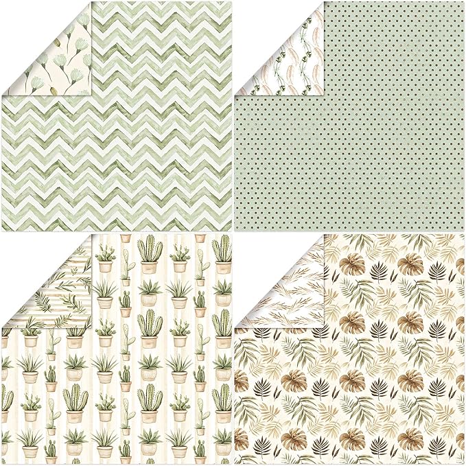 Scrapbook Paper 12x12, 24 Sheets Double-Sided BOHO Patterned Assorted Colors Decorative Crafting Paper for Origami Classroom Crafting Projects