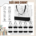 10 Set Pre Drawn Canvas Bags for Women DIY Tote Bags Paint Kit with Paintbrushes, Paints, Apron, Palette for DIY Party