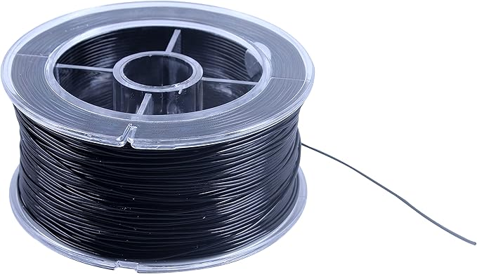 KONMAY 44 Yards 1.2mm Round Stretchy Cystal String for Bracelet with Organizing Case, Black Crystal Elastic Thread Cord for Jewelry Bracelets Making and Beading