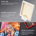 ARTEZA Stretched Canvas, 10 x 10 Inches, Pack of 8, Blank White Square Canvas for Painting for Acrylic, Oil and Gouache Paints