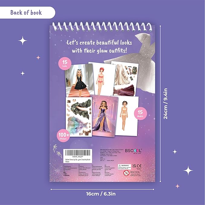 Sticker Dress Up Fashion Runway - Sticker Activity Book for Kids. Learn Girls Fashion Design with Stickers and Guides for Kids 5 and up. Little Designer Creativity Book