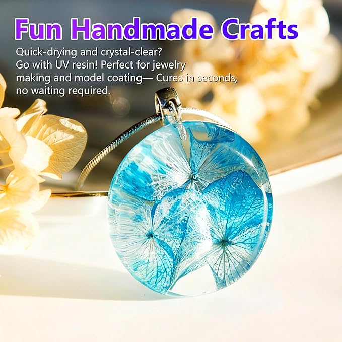 KISREL UV Resin Jewelry Making Kit - 100g Crystal Clear UV Resin and Jewelry Molds, Fast Curing for Keychains, Earring Making, DIY Craft Decorations
