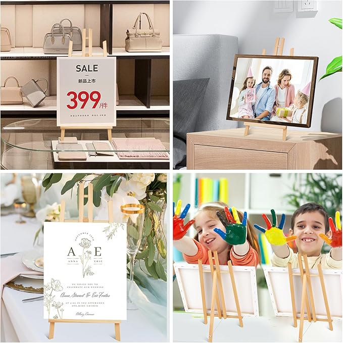 ESRICH 2pcs 17 Inch Tabletop Easels, Easel Stand for Painting,Tripod, Painting Party Easel, Kids Student Desktop Easel for Painting,Paint Easel for Canvas Painting