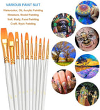 BOSOBO Paint Brushes Set, 4 Pack 40 Pcs Round Pointed Tip Paintbrushes Nylon Hair Artist Acrylic Paint Brushes for Acrylic Oil Watercolor, Face Nail Art, Miniature Detailing & Rock Painting, White