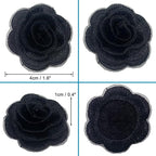 20pcs Flower Lace Applique Exquisite 3D Embroidery Floral Sew On Patches for Wedding Bridal Dress Clothes Repairing Hair Ornaments Sewing Craft DIY (Black)