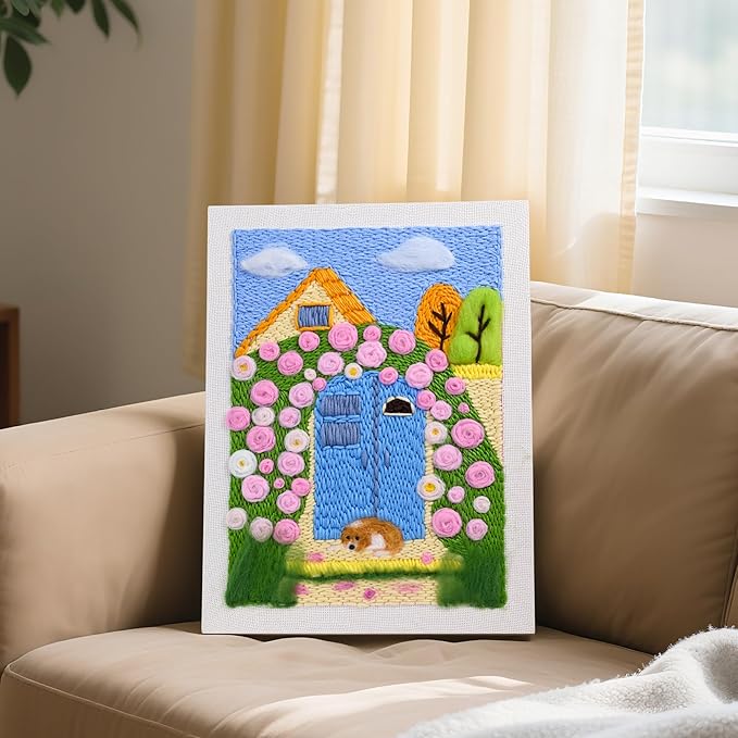 clberni Punch Needle Kit, Punch Needle Embroidery kit, Needlepoint Kits for Adults