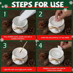 Pearled Candle Sand Wax Christmas Making Kit Refillable Pearled Wax with 1lb White and 300g 3 Colors 50 Wicks 10 Christmas Decoration Cards Scented Candle Supplies for Christmas Home Decor