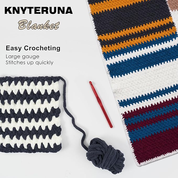 #6 Super Bulky Blanket Yarn for Crocheting - 4 Skeins(Each 10.5oz/300g, 220yds/201m), Chunky Chenille Thick Plush Big Soft Yarn for Crocheting Knitting Blankets, Charcoal Grey