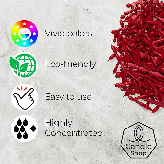 Red Candle Dye 2oz for Soy Candle Making – Highly Concentrated Candle Wax Dyes – Candle Shop Premium Color Dye Chips for Soy Wax, Beeswax, Paraffin
