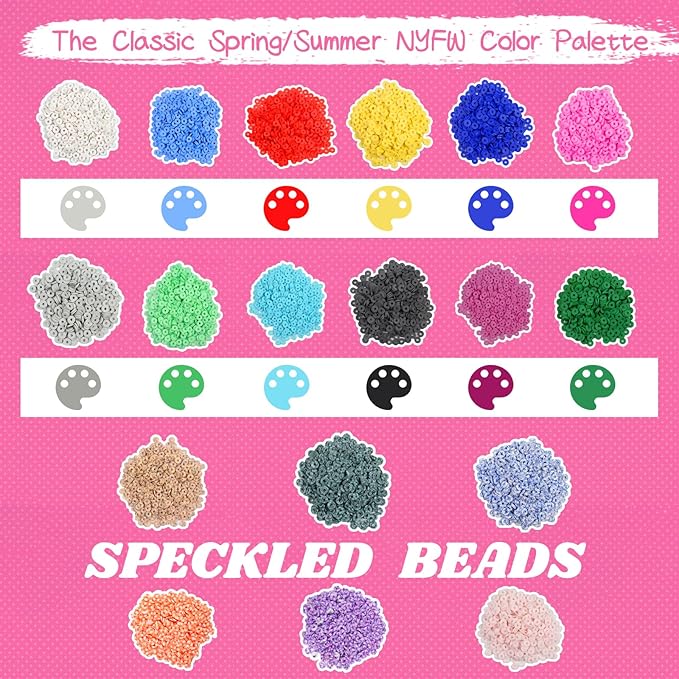 Lynnmos 6000 pcs Clay Beads Bracelet Making Kit, Friendship Bracelet Kit for Jewellery Making, 6mm Heishi Beads Set for Bracelet Necklace Earring Crafts Gift for Teen Girls