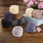 Boutigem 10 Colors 50G Black White Gray Needle Felting Wool Roving, DIY Craft Spinning Wool Roving for Needle Felting, Chunky Handmade Fibre Yarn for Beginners DIY Hand Spinning, Weaving and Blending