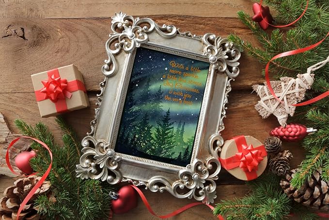 Arbuya Christmas Verses Clear Stamps Set Christmas Sayings Scrapbooking Stamp Rubber Stamps for Card Making Christmas Sentiment Silicone Stamps for DIY Scrapbooking Making