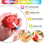 LINPHCEY 9PCS Clay Tools for Kids Air Dry Clay Tool Kit Plastic Clay Sculpting Tools Set for DIY Pottery, Modeling Molding Polymer Clay – Safe & Easy Grip for Beginners & Craft Lovers