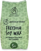 American Soy Organics Freedom Soy Wax Beads for Candle Making - Natural Candle Making Supplies - Paraffin-Free, Beeswax-Free Candle Wax for Container Candles, Tealights and Wax Melts, 5 lbs