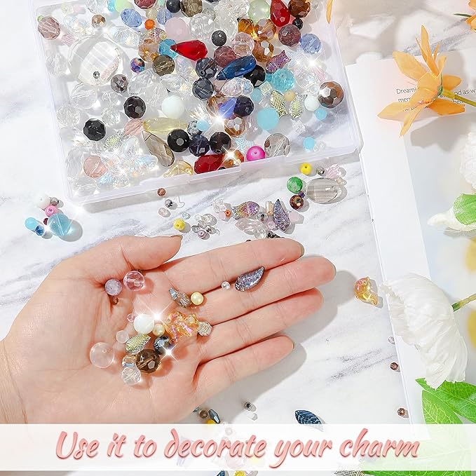 Mystery Mix Glass Beads Bulk - Assorted Crystal Beads for Jewelry Making, DIY Bracelets & Crafts, Half Pound Surprise Pack