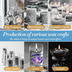 Gray Snow Pearled-Candles with Wicks - DIY Candle Sand,Pearled Sand Wax with Wicks,Pearled Wax,Refillable for Weddings,Partie,Halloween,Christmas,Thanksgiving