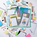 5 Pcs Colorful Art Portfolio Bags 19 x 25 Inch Transparent Artwork Storage Case with Handle and Zipper Mesh Folder Organizers for Bulletin Boards Paintings Scrapbooks Posters, 5 Colors