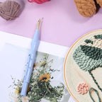 2 PCS Adjustable Embroidery Punch Needle Threader, Felting Threader Needle Pen Tool with Wire Guide for DIY Handmade Art Crafts, Stitching Applique Embellishment, Embroidery Rug, Rug Punch Tool