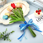 DECYOOL 4 Rolls 100 Yards Blue Satin Ribbons for Gift Wrapping, 10mm Wide Assorted Shades of Blue Thin Ribbon for DIY Crafts Wedding Decor, Baby Shower