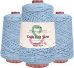 And-et DuraTuft Yarn 45 Vibrant Colors Tufting Nylon Yarn Pack - Ideal for Crochet, Craft Projects -100% B.C.F. - 3 Cones x 1.66lbs -180yards -Perfect for Rug Weaving and Knitting (32 Light Blue)