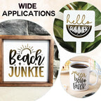 Tintnut Black Yellow Permanent Vinyl - 8 Sheets 12"x10"Gradient Adhesive Self Sticker, Ombre Glossy Self Sticker Water Proofing Vinyl Compatible with Cricut Or Silhouette