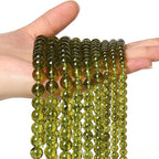 35pcs 10mm Natural Stone Beads Peridot Beads Crystal Gemstone for Jewelry Making, DIY Bracelet Necklace