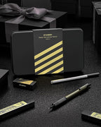 0.7mm Mechanical Pencil with Metal Gift Case, 1PCS Metal Mechanical Pencil with 120Pcs HB Lead Refills,4B Erasers and 9PCS Eraser Refills, for Writing Drafting Drawing and Sketching(Gold)