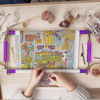 Couple Embroidery Art Embroidery Clip Frame Cross Stitch 4 Slot Presser Heavy Duty Embroidery Bandage Embroidery Frame Needlepoint Frame Embroidery Scroll Frame Embroidery Frames (Purple)