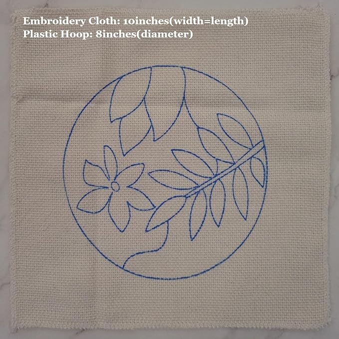 Esffaci Punch Needle Kit for Adults Beginner Starter Punch Embroidery Kit with Flower Pattern DIY Punch Stitch Supplies with Stamped Fabric Yarn Hoop Tool Instruction